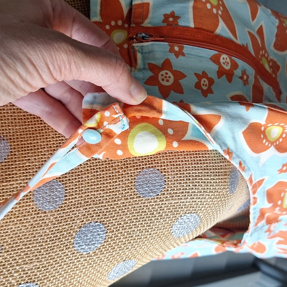 Vintage 70s Floral Cotton Overall Hippie Dress Whimsical Colorful L/XL - Picture 4 of 11